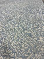 Lauren Ralph Lauren Wool Area Rug &ndash; Blue/Ivory Floral Pattern 118.5inLx96inW - 2