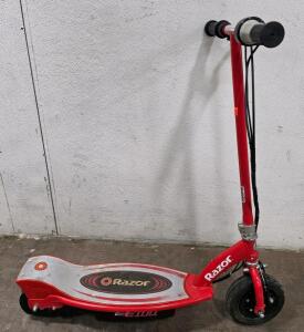 Razor E100 Electric Scooter, Red, 100W Motor, 10 mph Top Speed, 8" Front Tire