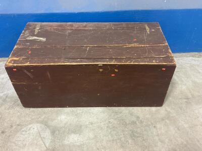 Antique Wooden Storage Chest/Trunk, Dark Brown Finish