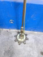 Antique Brass Floor Lamp with Marble Base and Fabric Shade, 61.5" Tall - 4
