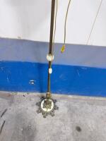 Antique Brass Floor Lamp with Marble Base and Fabric Shade, 61.5" Tall - 5