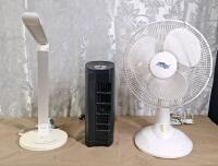 (2) Oscillating Desk Fans & (1) LED Desk Lamp