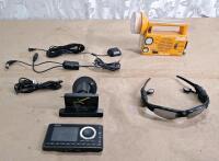 (1) SiriusXM Onyx Plus Satellite Radio Receiver Model SXPL1 (1) Pair Of Wireless Bluetooth Hands-Free Sunglasses & (1) Emergency Flashlight / Radio