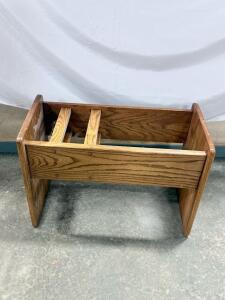 Solid Oak Traditional Magazine Rack with Divider Slots, Approx. 15" L x 8.5" W x 14" H