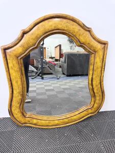Vintage Ornate Wall Mirror with Antique Gold Frame, Approx. 40"x36"