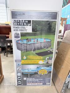 Bestway Power Steel Platinum 20&rsquo; x 12&rsquo; x 48&rdquo; Oval Above Ground Pool w/Solar Heater & Pump