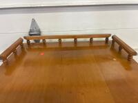 Colonial Style Wooden End Table with Spindle Gallery, 2 Drawers, Brass Hardware, Maple Finish 23inWx25inDx24.5H - 6