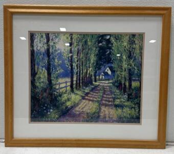 Framed Landscape Print "St. Lukes #9", 30"x24", Wood Frame, Glass Front, Wired for Hanging