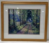 Framed Landscape Print "St. Lukes #9", 30"x24", Wood Frame, Glass Front, Wired for Hanging