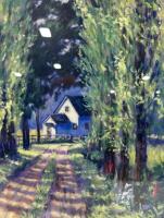 Framed Landscape Print "St. Lukes #9", 30"x24", Wood Frame, Glass Front, Wired for Hanging - 2