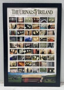 Framed "The Urinals of Ireland" Poster by October Publications, 23x33 Inches.