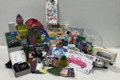 Assorted 30-Piece Home, Kitchen, Decor, Novelty & Pet Training Lot w/Mugs, Towels, Remote Collar