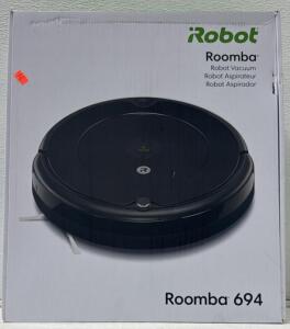iRobot Roomba 694 Robot Vacuum, Wi-Fi, 90-min Runtime, App Control, Charging Dock, New in Box(tested)