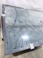 Rectangular Outdoor Patio Table, Glass Top, Metal Frame, 72"x40", with Umbrella Hole - 4