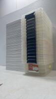 Hefty Storage Solutions Plastic Totes &ndash; 6.5 qt & 15 qt, Clear with Blue Latches, Stackable - 6