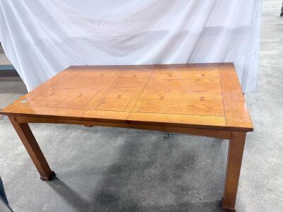 Mission Style Oak Dining Table with 6 Chairs, Bow Tie Inlays, 72" x 42" Rectangular Set