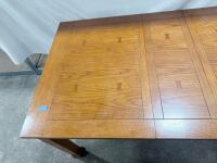 Mission Style Oak Dining Table with 6 Chairs, Bow Tie Inlays, 72" x 42" Rectangular Set - 5
