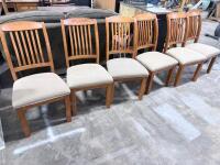 Mission Style Oak Dining Table with 6 Chairs, Bow Tie Inlays, 72" x 42" Rectangular Set - 10