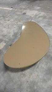 Vintage 1970s Italian Brass and Glass Biomorphic Coffee Table