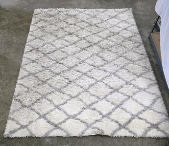 Flokati Shag Area Rug, 6&rsquo;7&rdquo; x 9&rsquo;3&rdquo;, Cloud-Light Grey, Polyester Yarn, Made in Turkey
