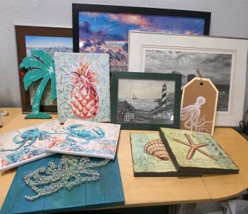 Assorted Nautical-Themed Wall Art & Decorative Plaques &ndash; Mixed Media, Various Sizes