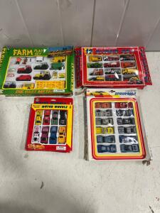 LSE Toys Farm Play Set Die-Cast Metal 5 Vehicles Animals Accessories 1:64 Scale - Vintage