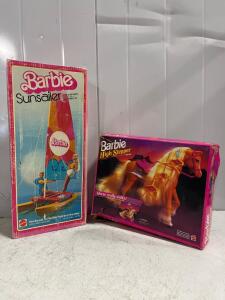 Barbie High Stepper Horse Motorized Walking Toy 1994 & Sunsailer Sailboat Hobie Cat 1975 Boxed
