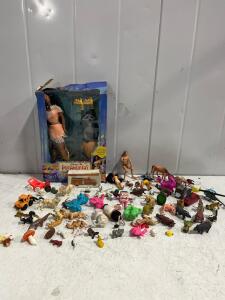 Disney Pocahontas Braided Beauty Doll (Mattel, Boxed), Lot w/ Animal Figures, Vehicles & More
