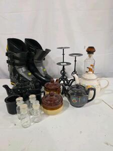 Ceramic Pots with Lids, Vibram rubber outsole of the vintage Raichle ski boots, Teapots and more
