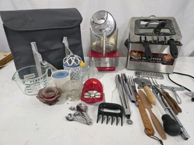 Keep Cold Cooler Bag, Working Deep Fryer with 3 Baskets and Lids. Non-working Cuisinart Food Processor