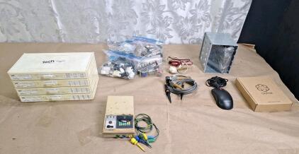 (1) Vintage BK Precision 510 Transistor Tester & Assorted Electronic Repair Supplies