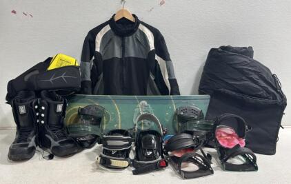 Snowboarding Gear Set &ndash; 5150 Boots, Bauer Pads, Bindings, Board, Outerwear, Bag