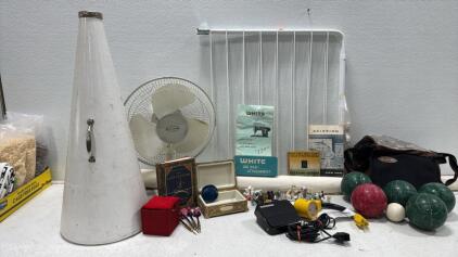 Vintage Trinkets mostly dogs and puppies. Vintage Eskimo Electric Desk Fan, Mid-20th Century, 10-12" Blade, Metal Construction