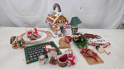 Vintage Mixed Lot: Encyclopedia Set, Westinghouse Cassette Recorder, Ceramics & Holiday Decor