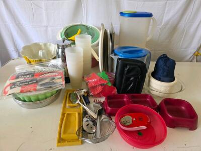 Assorted Kitchenware Lot: Mixing Bowls, Bakeware, Utensils, and More