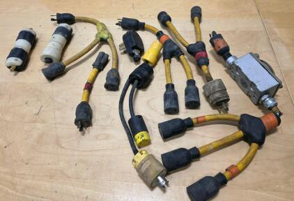 Industrial Power Y-Splitters & Twist-Lock Adapter Cords Bundle, 20A/30A, NEMA L5 L6
