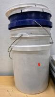 Assorted Utility Buckets and Tubs with Plastic Divider/Panel - 3