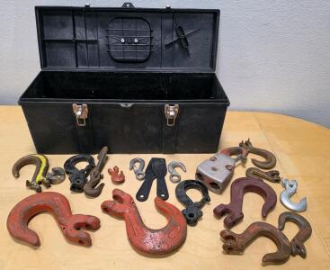 Assorted Industrial Lifting Hooks & Shackles Set with Tool Box, Forged Steel