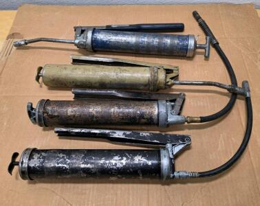 Manual Lever Grease Guns Assortment, 14 oz Capacity, Steel Body, Lever Type, Mixed Extensions
