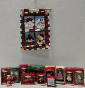 Hallmark Keepsake Christmas Ornament Lot (10+) with 1997 Corvette & Wall Hanging