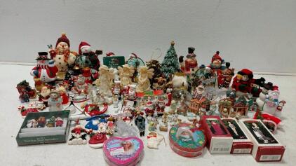 Lot of 50+ Christmas Ornaments & Figurines &ndash; Barbie Holiday Collector&rsquo;s Series, Spreaders, Snowmen