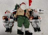 Santa Claus Figurine & Decoration Lot ~30+ Pieces Mixed Materials, "Santa Collector" Sign - 2