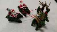 Santa Claus Figurine & Decoration Lot ~30+ Pieces Mixed Materials, "Santa Collector" Sign - 4