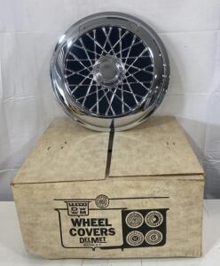 Sears Deluxe Chrome Wire Lace Full Wheel Covers Set, 13-Inch, Original Box, Fits 4 Wheels