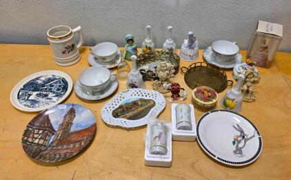 Assorted Vintage Ceramic and Porcelain Collection &ndash; Including Mugs, Plates, Figurines