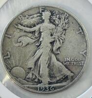 1936-D Walking Liberty Half Dollar, 90% Silver, Good Condition - 2