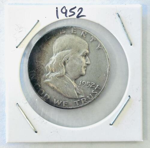 1952 S Franklin Half Dollar, 90% Silver, San Francisco Mint, Damage/Residue On Reverse