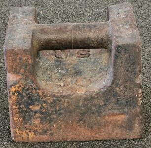 Heavy-Duty 50 lb Cast Iron Calibration/Test Weight Block, US Marked, Integrated Handle