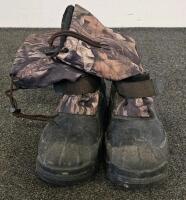 Ozark Trail Men&rsquo;s Insulated Waterproof Camo Winter Boots, Size 11, Deep Lug Sole, Velcro/Drawstring