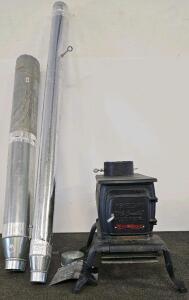 Vogelzang BX22EL 'Lil' Sweetie' Cast Iron Wood Stove With Accessories, 60,000 BTU Output